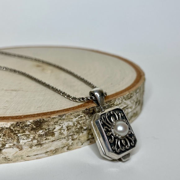 Anatoli Sterling Silver Pearl Locket Necklace - Picture 4 of 8